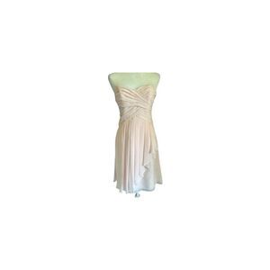 David's Bridal Pink Strapless Chiffon Formal Dress size 4